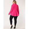Agnes Orinda Women's Plus Size High-Low Peplum Button Work Elegant Blazers - 4 of 4