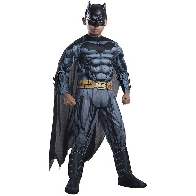 Boys' DC Comics Deluxe Photo-Real Muscle Chest Batman Costume - 4-6 - Black