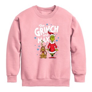 Boys' - Dr. Seuss - Grinch and Max- Youth Crew Fleece Sweatshirt Graphic Long Sleeve Fleece Sweatshirt - 1 of 4