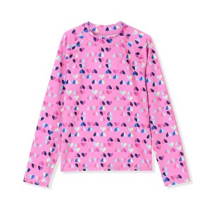 Lands' End Kids Long Sleeve Mock Neck UPF 50 Swim Rash Guard - 1 of 2