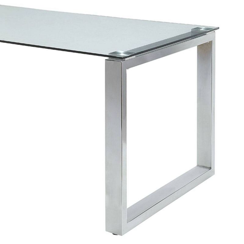 60&#34; Caspian Dining Table Clear Glass/Chrome Finish - Acme Furniture, 5 of 8