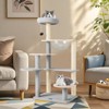 Costway Cat Tree Tower w/ Jumping Platforms Plush Climbing Activity Tower for Small Large Cats and Kittens - 4 of 4