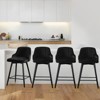Bekrvio Swivel Bar Stools Set of 2/4,25.6"/29" Counter Height Stool Velvet Upholstered Armless Bar Chair with Metal Frame for Kitchen Island - 3 of 4