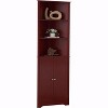 Kings Brand Furniture Tall Wooden Corner Cabinet with 2 doors & 3 shelves—perfect for saving space in the bathroom, kitchen, or living room. - 2 of 4