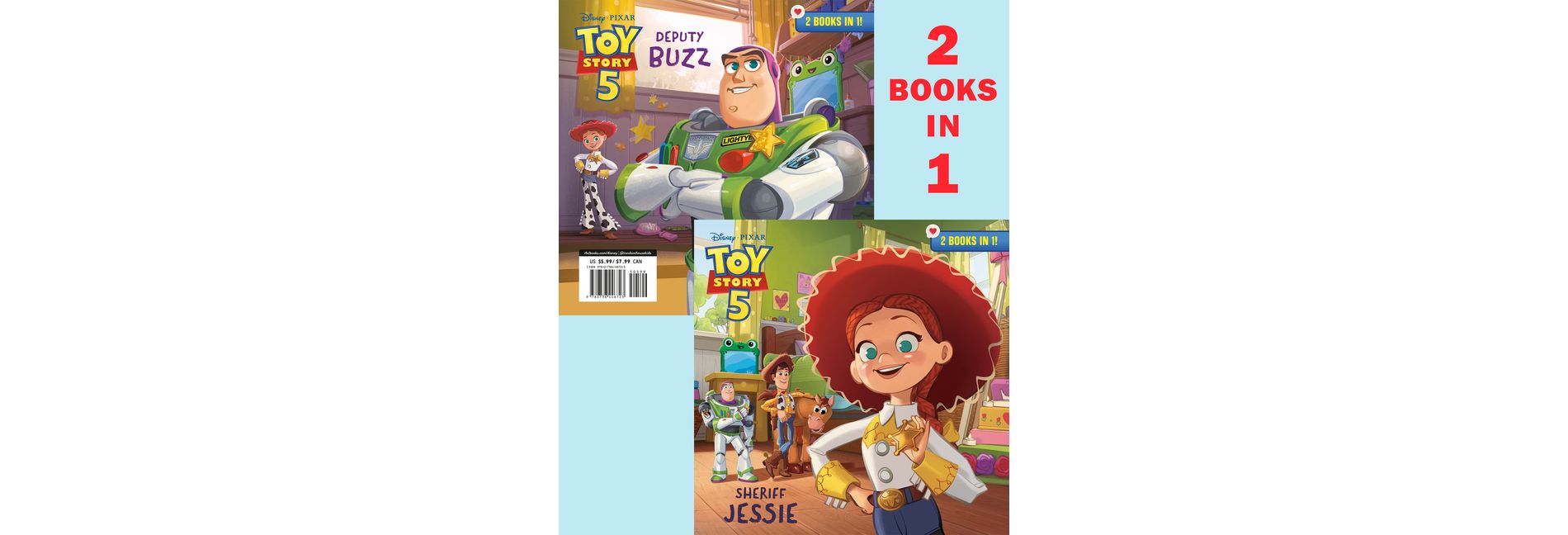 Sheriff Jessie/Deputy Buzz (Disney/Pixar Toy Story 5) 2-in-1 Book (Paperback)