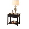 Royal Hampton End Table with One Drawer and One Shelf, Black - 2 of 4