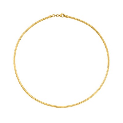 Ross-Simons Italian 3mm 18kt Gold Over Sterling Silver Round Omega Necklace