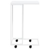 vidaXL Side Table with Wheels White 15.7 in.x11.8 in.x25 in. Engineered Wood - 3 of 4