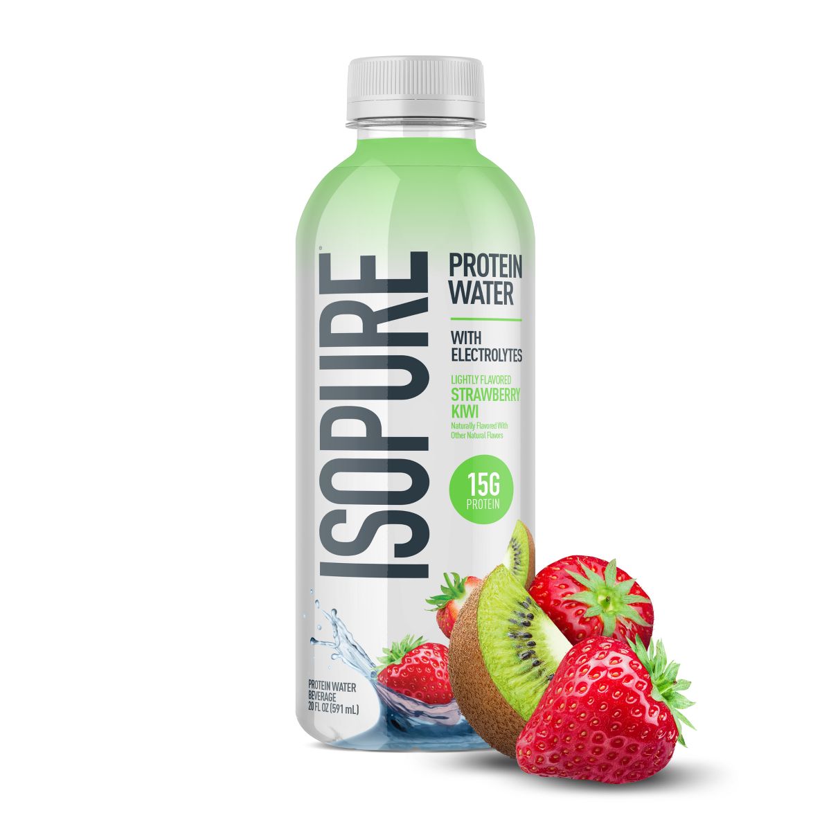 Isopure Strawberry Kiwi 15g Clear Protein Water with Electrolytes - 20 fl oz: Non-Caffeinated