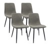 Grungis Linen Kitchen Chairs Set of 6,Upholstered Armless Dining Chairs with Integrated Seat and Backrest for Dining Room,Kitchen - 2 of 4