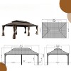 VisioGear Canopies and Gazebos, Outdoor Gazebo with Mosquito Netting, Gazebo Canopy Tent for Deck Backyard Garden, Brown, 283.7"*165.59"*126.42" - 2 of 4