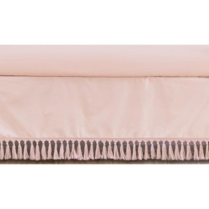 Sweet Jojo Designs Girl Baby Crib Bed Skirt Bohemian Collection Solid Blush Pink - 1 of 3