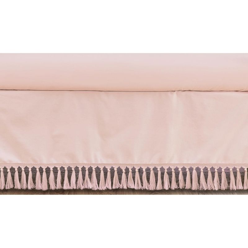 Sweet Jojo Designs Girl Baby Crib Bed Skirt Bohemian Collection Solid Blush Pink, 1 of 5