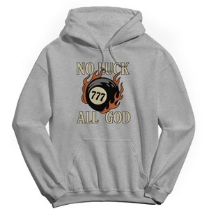 Rerun Island Men's No Luck All Good Long Sleeve Graphic Cotton Sweatshirt Hoodie - 1 of 4
