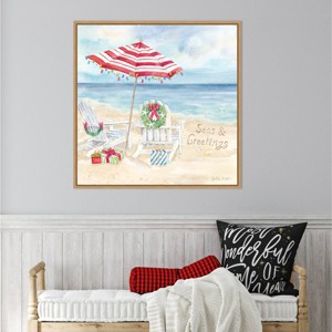 Amanti Art 30"x30" Christmas at The Cape VI by Cynthia Coulter Framed Canvas Wall Art Print - 1 of 4
