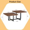 LIVAREEmlen Perfectly Integrating Modern and Scandinavian Styles-Dark Walnut Double-Deck Coffee Table, Dimensions 47*23.5*18. - 3 of 4