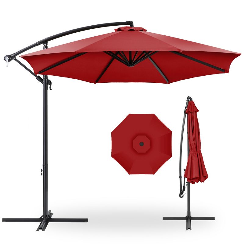 Best Choice Products 10ft Offset Hanging Outdoor Market Patio Umbrella w/ Easy Tilt Adjustment, 1 of 8