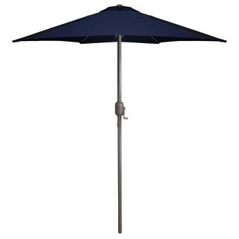 Northlight 7.5' Octagon Outdoor Patio Market Umbrella with Hand Crank - Navy Blue
