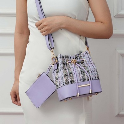 MKF Collection Diva PVC Clear Tote Bag with Tweed Bucket Bag by Mia K- Denim — фото 4