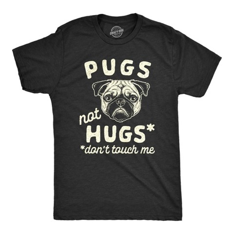 Мужские футболки Crazy Dog T-Shirts, Inc. Mens Pugs Not Hugs Don't Touch Me T Shirt Funny Dog Social Distancing Quarantine Tee - Crazy Dog Men's T Shirt For Dog Lovers Black M