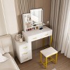 INFURNIC Vanity Tables Makeup Vanity Desk with Storage Drawers and Metal Legs for Bedrooms, White, 31.5"*15.75"*53.15" - 3 of 4