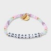 Little Words Project x Wicked "Amazafying" Beaded Bracelet - Pink/Purple/Pearl - 2 of 4