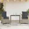 vidaXL Garden Dining Set Grey PE Rattan Medium Removable Covers - 2 of 4