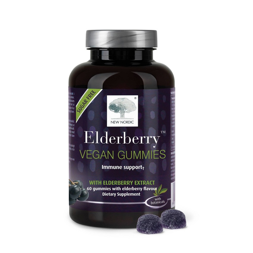 Photos - Vitamins & Minerals New Nordic Elderberry Vegan Gummies - 60ct