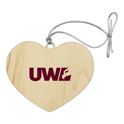 University of Wisconsin - La Crosse University Secondary Logo Heart Love Wood Christmas Tree Holiday Ornament