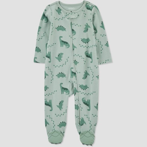 Carter s Just One You Baby Boys Dino Footed Pajama Green