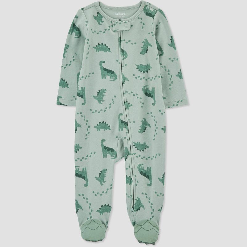 Carter&#39;s Just One You&#174;️ Baby Boys&#39; Dino Footed Pajama - Green, 1 of 4