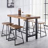 5pc Landon Counter Height Dining Set Golden Brown - Steve Silver Co.: Modern Metal Frame, 4 Stools, No Extension - 2 of 4