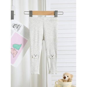 MyKids-USA Autumn Arrival Elastic Baby Kids Girls Teddy Bear Pattern Pants - 1 of 4