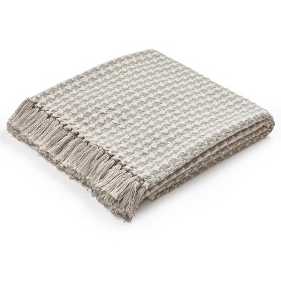 Americanflat 100% Cotton Throw Blanket - 50x60 - Neutral Lightweight Cozy Soft Throws for Bed, Sofa, or Chair. Available in a variety of Colorss