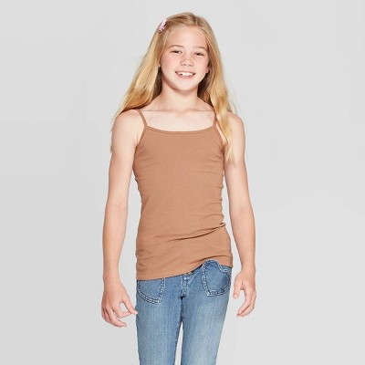 Girls' Lace Trim Cami Tank Top - Cat & Jack™ White L