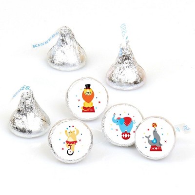 Big Dot of Happiness Carnival - Step Right Up Circus - Carnival Themed Round Candy Sticker Favors - Labels Fit Hershey's Kisses (1 sheet of 108)