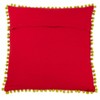 Saro Lifestyle Saro Lifestyle Sugar Skull Pillow Cover With Pom Pom Edge, Red, 18" - 2 of 2