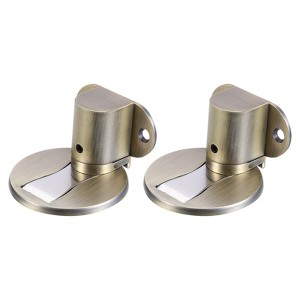 Unique Bargains Zinc Alloy Adjustable Magnetic Floor Mount Door Stop Holder 2 Pcs - 1 of 4