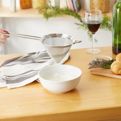 Stainless Steel Fine Mesh Conical Sieve with Handle