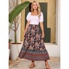 INSPIRE CHIC Women's Floral Skirts High Waist A Line Boho Maxi Skirt - 2 of 4