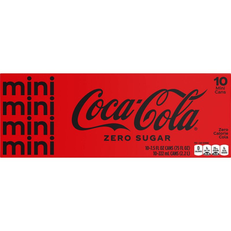 Coca-Cola Zero Sugar - 10pk/7.5 fl oz Mini-Cans, 3 of 7