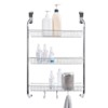 Juvale Metal Over The Door Hanging Organizer Rack for Pantry Bathroom  Kitchen Cabinet with 3 Storage Baskets & Hooks, Up to 1.57 Thick