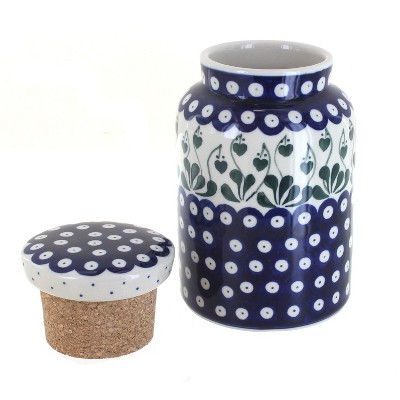 Blue Rose Polish Pottery Alyce Canister with Cork Top