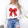 Simply Sage Market Women's Coquette Christmas Snowflake Bow Long Sleeve Garment Dyed Tee - 2 of 4