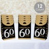 Big Dot of Happiness Adult 60th Birthday - Gold - Birthday Gift Favor Bags - Party Goodie Boxes - Set of 12 - 2 of 4