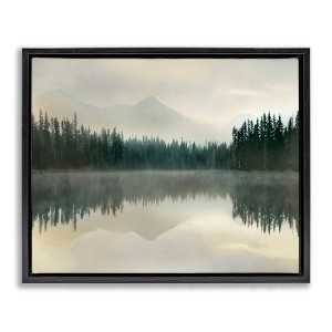 Stupell Industries Foggy Lake Forest Landscape Reflection Floating Frame Canvas Art - 1 of 4