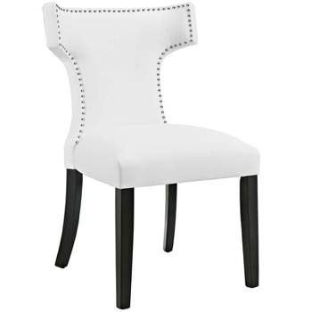Curve Vinyl Vegan Leather Upholstered Dining Chair with Nailhead Trim - Modway
