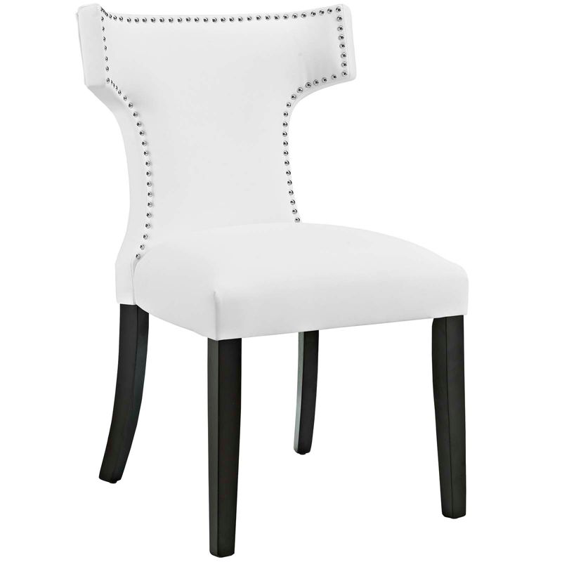 Curve Vinyl Vegan Leather Upholstered Dining Chair with Nailhead Trim - Modway, 1 of 6