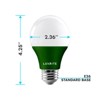 Luxrite A19 LED Green Bulb, 60W Equivalent, Non-Dimmable, UL Listed, Indoor Outdoor, Porch, Christmas, Decoration, E26 Standard Base 6 Pack - 4 of 4