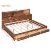 NicBex Full Size Daybed with Storage Wooden Day bed Frame with Shelf Cabinet, 3 Large Drawers and USB Ports for Apartment - 2 of 4